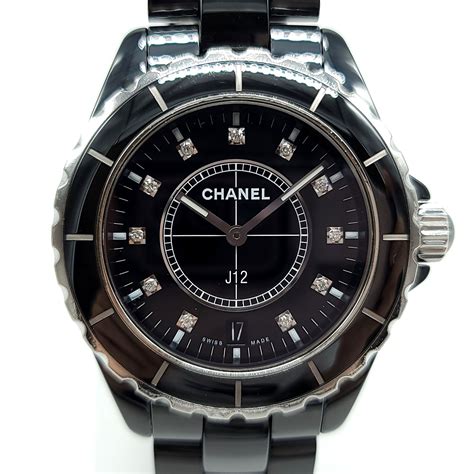 chanel black ceramic watch|chanel j12 watch price list.